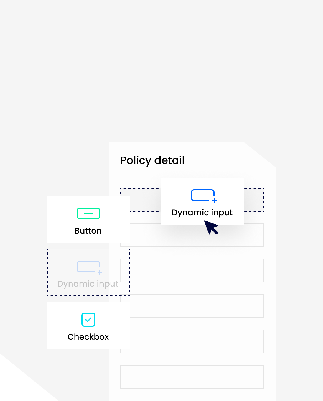 Drag-and-drop interface for configuring dynamic form inputs in insurance workflows – Neutrinos